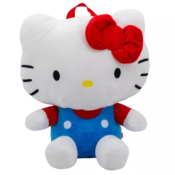 Sanrio Hello Kitty Plush Backpack with Red and Blue Accents NWT - Picture 8 of 8